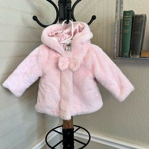 Pink fur coat 12M